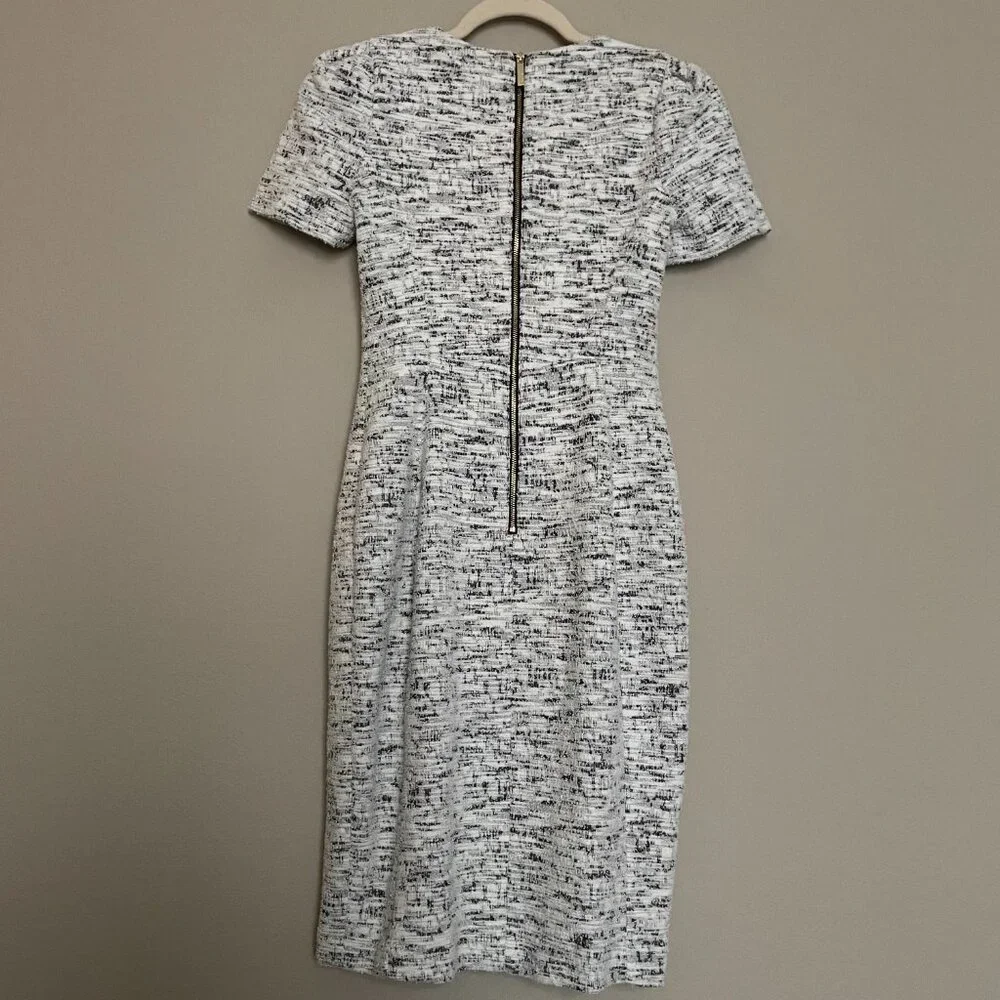 Calvin Klein, Size 4, Tweed Short Sleeve Midi Dress - Picture 5 of 12